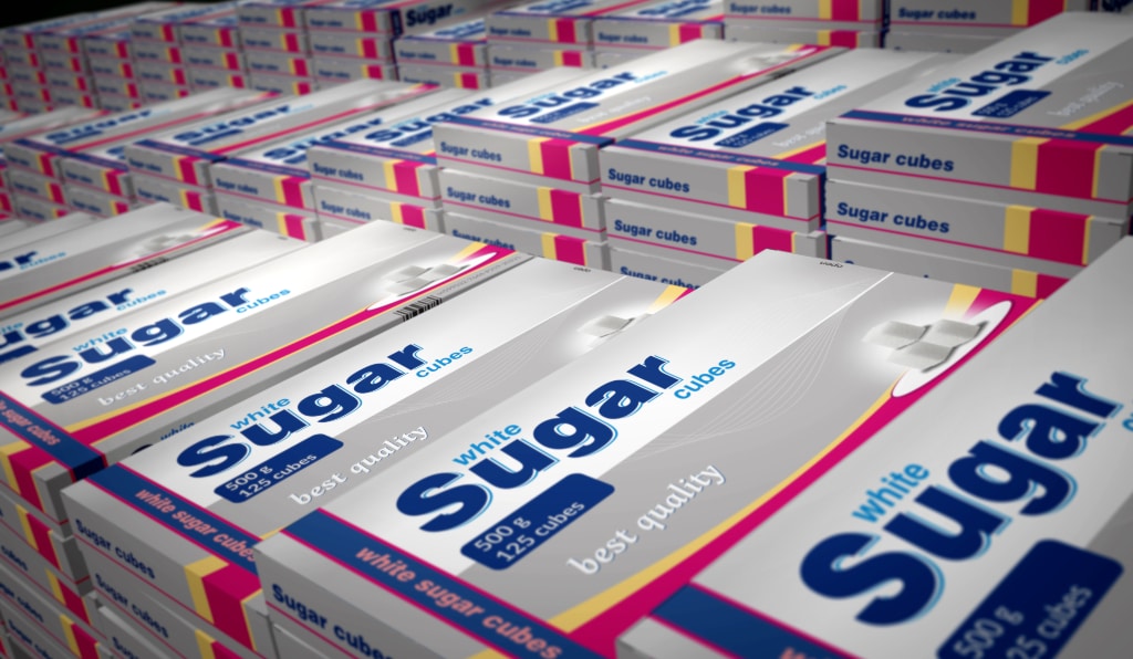 Lot of boxes of sugar cubes